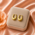 18K Gold Plated Chunky Hoop Earrings | Minimalist Statement Gold Jewelry