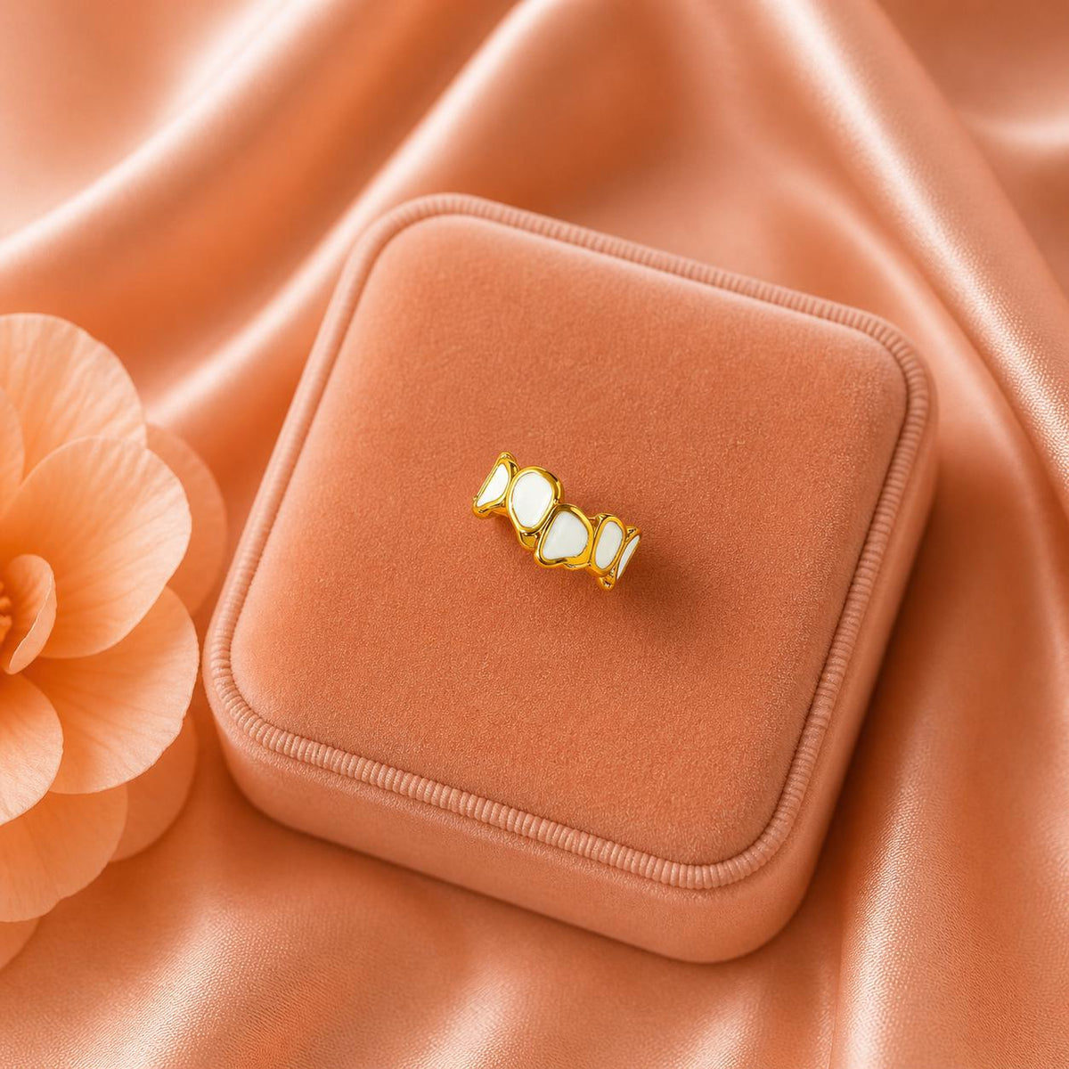 18K Gold Plated Heart Ring | Adjustable Minimalist Band | Stainless Steel Jewelry