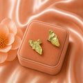18K Gold Plated Angel Wing Stud Earrings | Detailed Feather Design, Statement Jewelry