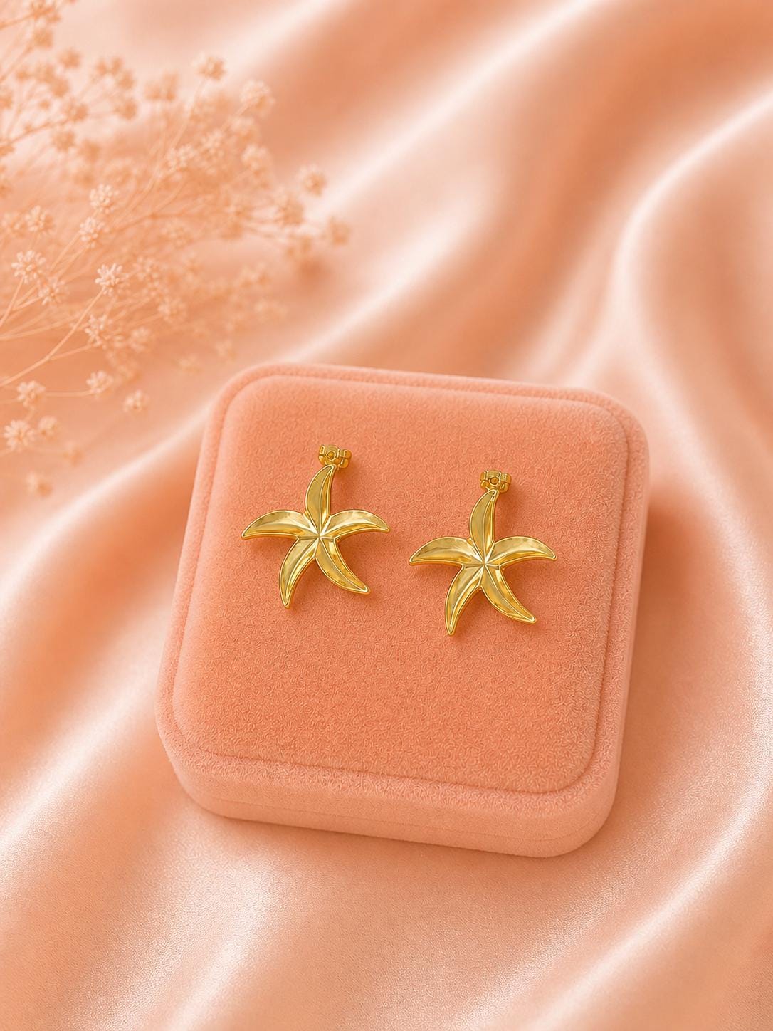 18K Gold Plated Starfish Stud Earrings | Beach Ocean Inspired Jewelry
