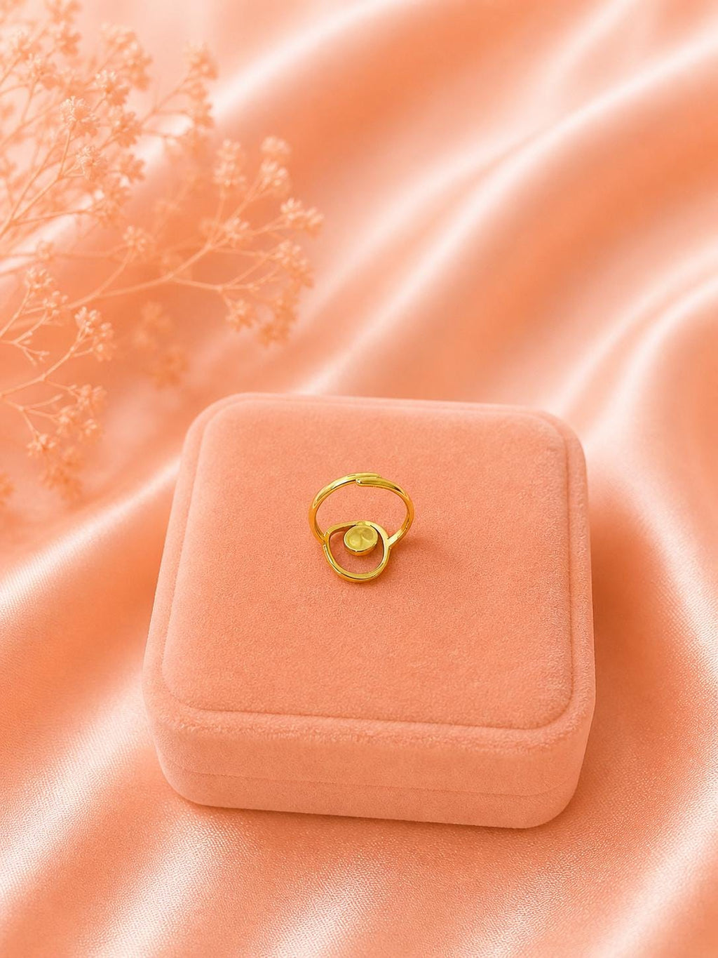18K Gold Plated Open Circle Ring | Minimalist Dainty Gemstone Stainless Steel Everyday Jewelry