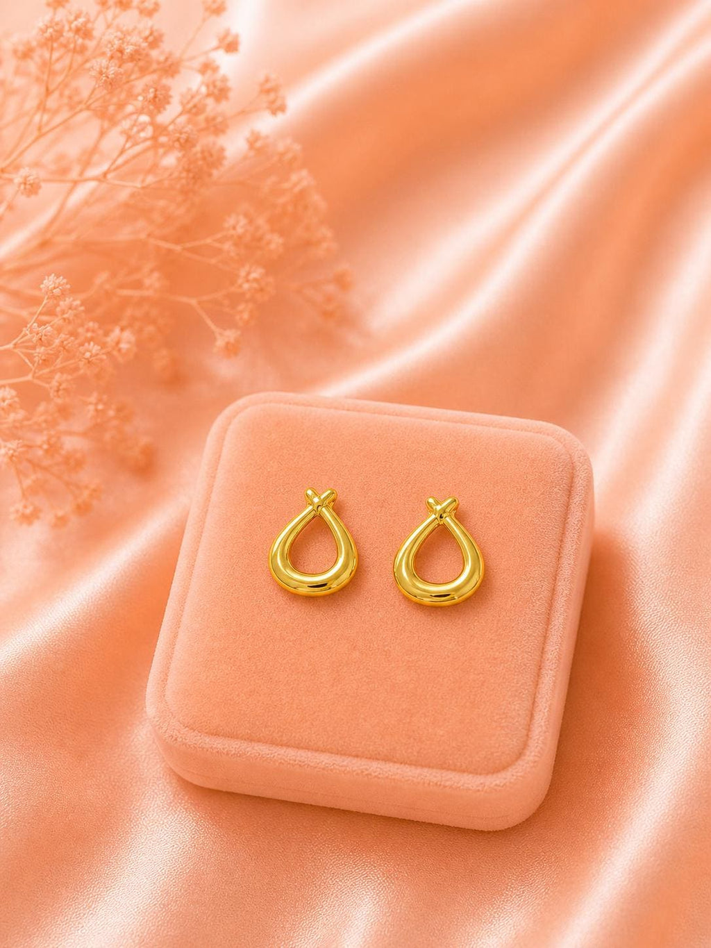 18K Gold Plated Teardrop Earrings | Minimalist Drop Studs | Stainless Steel Everyday Jewelry