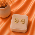 18K Gold Plated Heart Swirl Hoop Earrings, Minimalist Stainless Steel Jewelry