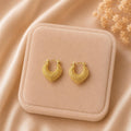 Textured Gold Hoop Earrings – Vintage Inspired Chunky Hoops – 18K Gold Plated Stainless Steel