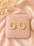Textured 18K Gold Plated Hoop Earrings, Minimalist Everyday Jewelry