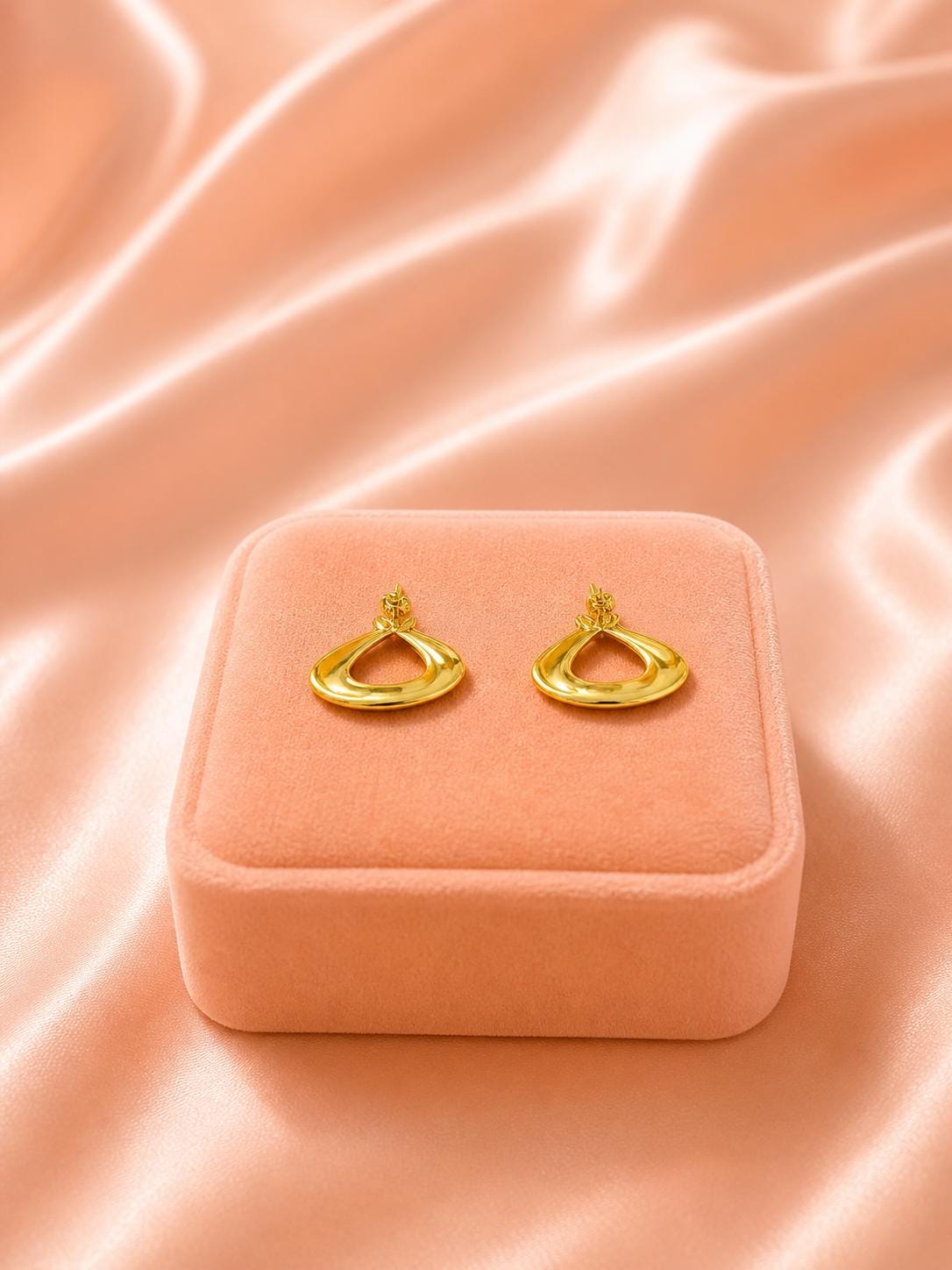 18K Gold Plated Teardrop Earrings | Minimalist Drop Studs | Stainless Steel Everyday Jewelry