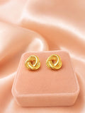 18K Gold Plated Knot Stud Earrings, Elegant Minimalist Statement Jewelry