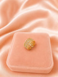 18K Gold Plated Open Band Ring, Cutout Detailing, Adjustable Statement Jewelry