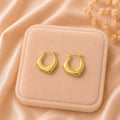 18K Gold Plated Geometric Hoop Earrings – Minimalist Stainless Steel Statement Hoops