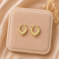 Textured Gold Heart Hoop Earrings – Vintage Inspired Statement Hoops – 18K Gold Plated Stainless Steel