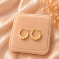 Textured 18K Gold Plated Hoop Earrings – Elegant Everyday Statement Jewelry