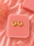 18K Gold Plated Geometric Hoop Earrings, Modern Minimalist Jewelry