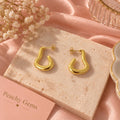 18K Gold Plated Chunky Irregular Hoop Earrings, Modern Sculptural Jewelry
