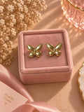 18K Gold Plated Butterfly Stud Earrings – Minimalist Stainless Steel Jewelry