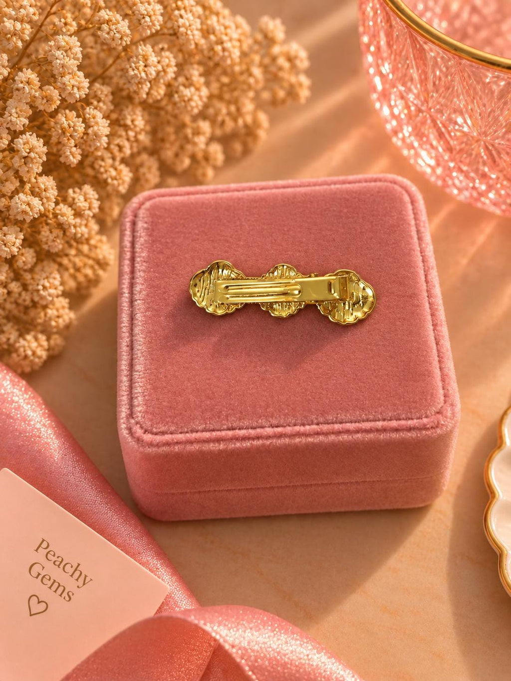 Gold Seashell Barrette, 18K Plated Coastal Hair Clip, Minimalist Accessory