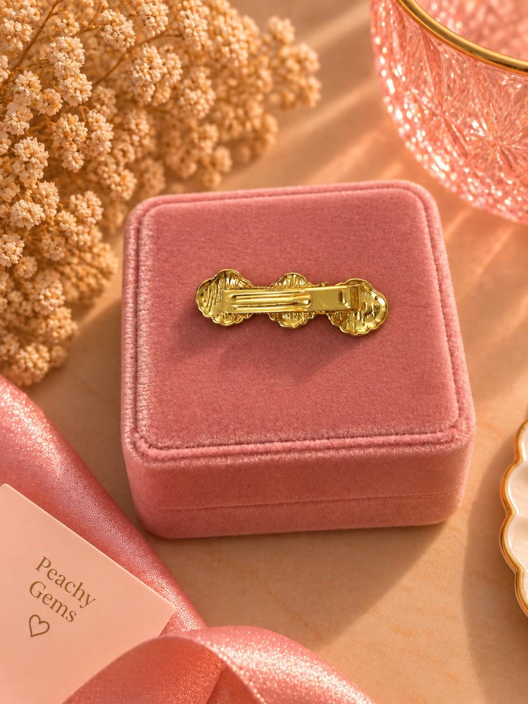 Gold Seashell Barrette, 18K Plated Coastal Hair Clip, Minimalist Accessory