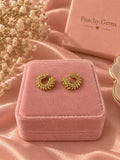18K Gold Plated Laurel Leaf Stud Earrings, Botanical Vintage Jewelry