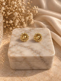 18K Gold Plated Rope Stud Earrings, Twisted Knot Design, Minimalist Vintage Style