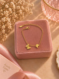 18K Gold Plated Butterfly Bracelet, Dainty Adjustable Chain Jewelry
