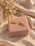 18K Gold Plated Double Heart Stud Earrings, Minimalist Romantic Jewelry