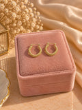 18K Gold Plated Twisted Hoop Earrings | Rope Design, Minimal Classic Jewelry
