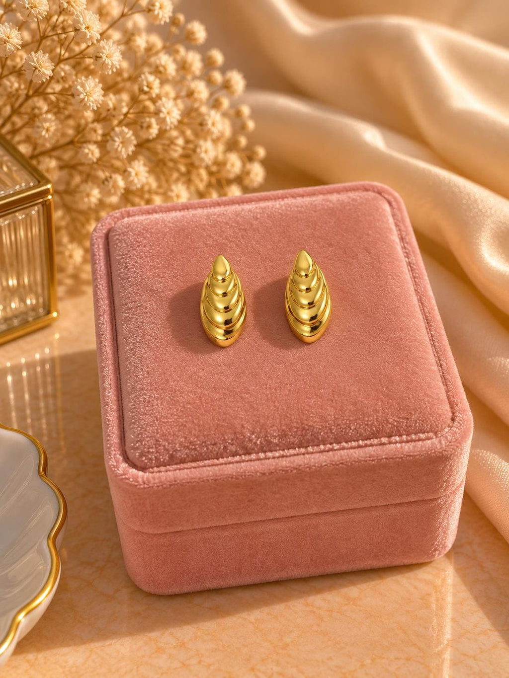 18K Gold Plated Sculptural Drop Earrings – Abstract Stainless Steel Statement Jewelry