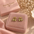 18K Gold Plated Cherry Stud Earrings – Stainless Steel Fruit Jewelry