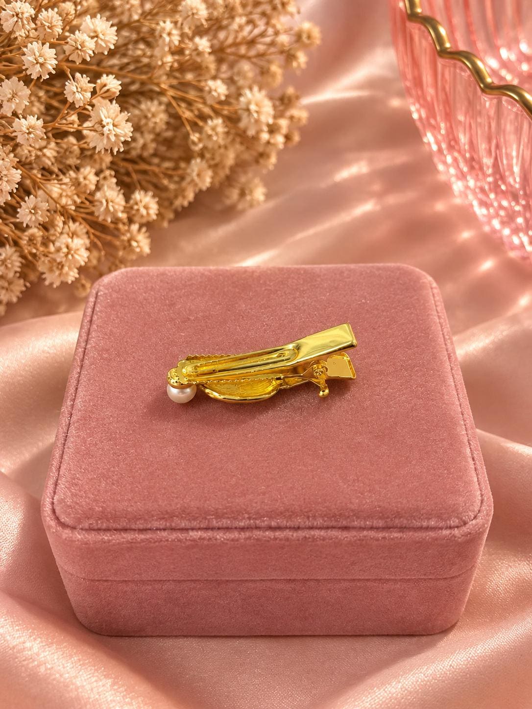 18K Gold Plated Shell Pearl Starfish Hair Clip, Ocean Inspired Barrette Accessory