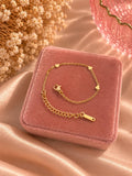 18K Gold Plated Dainty Heart Bracelet – Adjustable Chain, Minimalist Jewelry